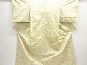 アンティーク　青海波模様織り出し手織り紬着物